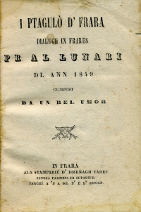I ptagulò d&#039;Frara, Ferrara, Taddei 1849, copertina