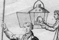 Disegno per la costruzione di fanali per l'illuminazione pubblica, 1829 (part.)